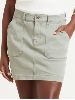 Faherty Sage Green Utility Mini Skirt